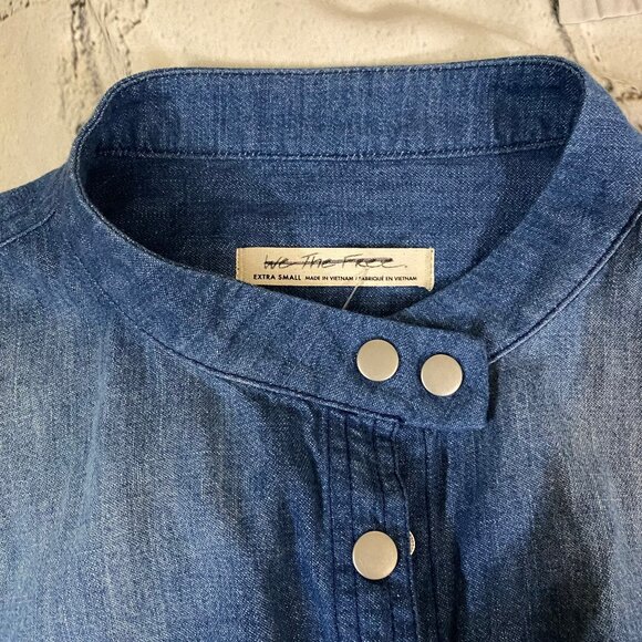 NEW Free People Moto Colorblock Shirt XS - Picture 10 of 12